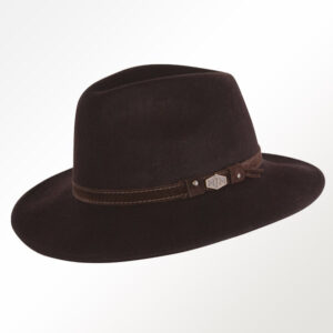 Filtet hat i ren uld fra MJM, mørkebrun