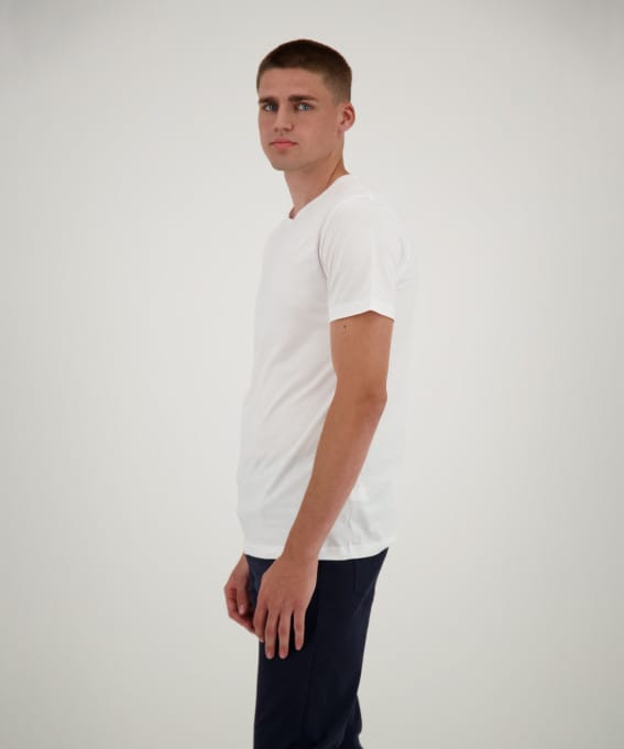 RAGMAN Pimacotton T-shirts med O-hals hvid/sort (2-PACK) - Billede 3
