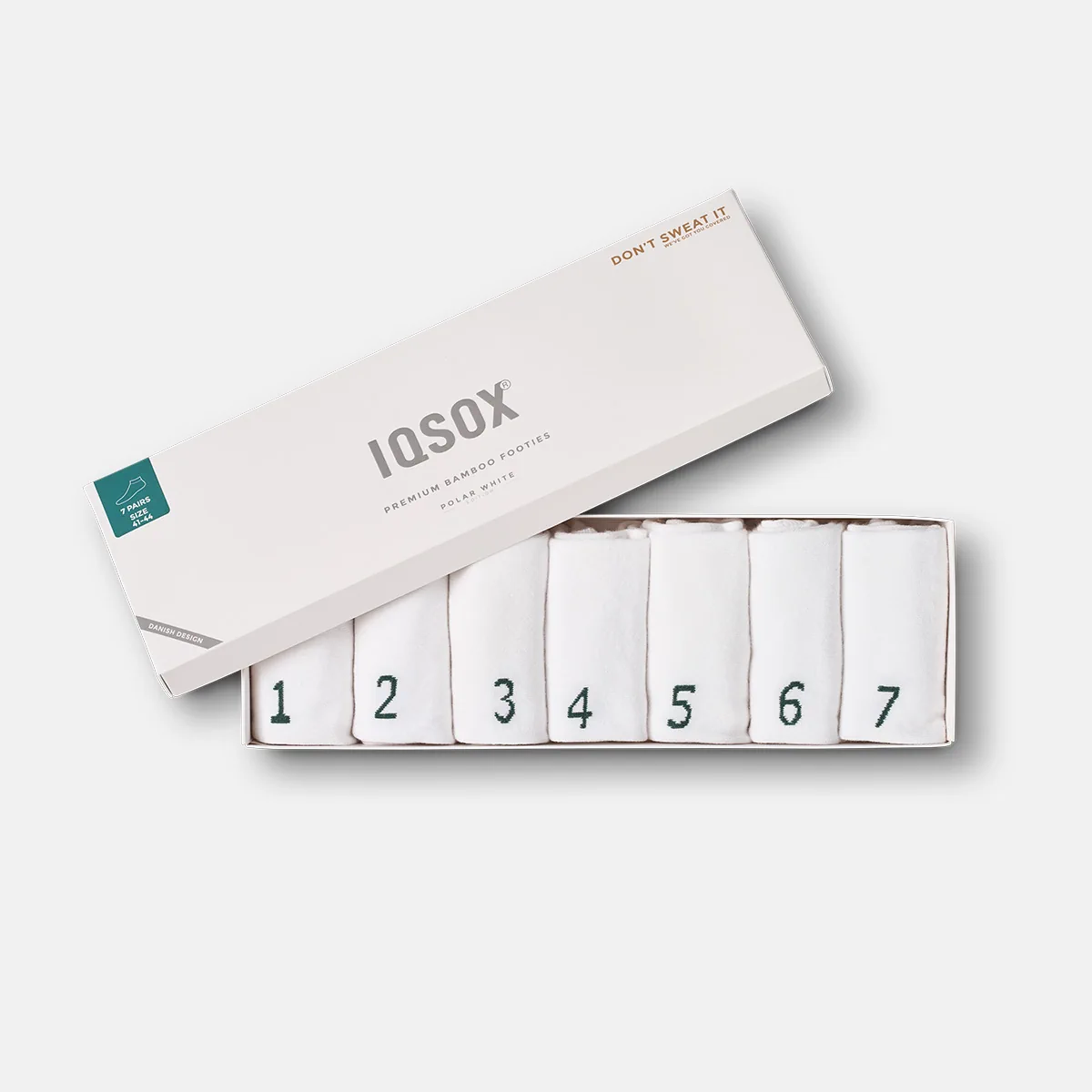 IQ SOX 7-PACK Bambus Footies (ensfarvet sort/hvid) - Billede 2