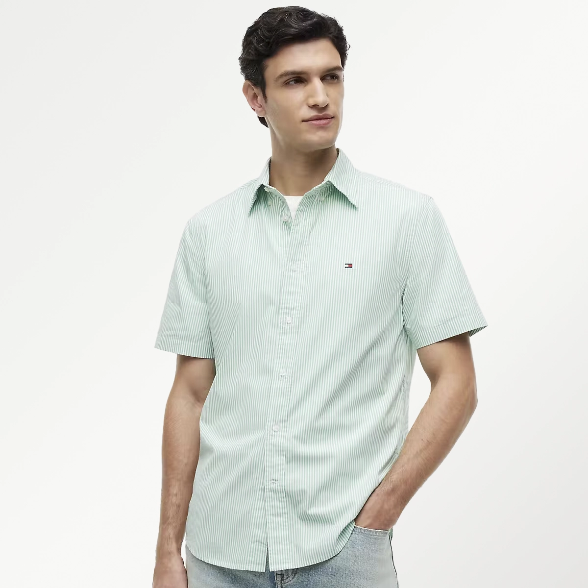 Tommy Hilfiger Stribet Poplin Skjorte