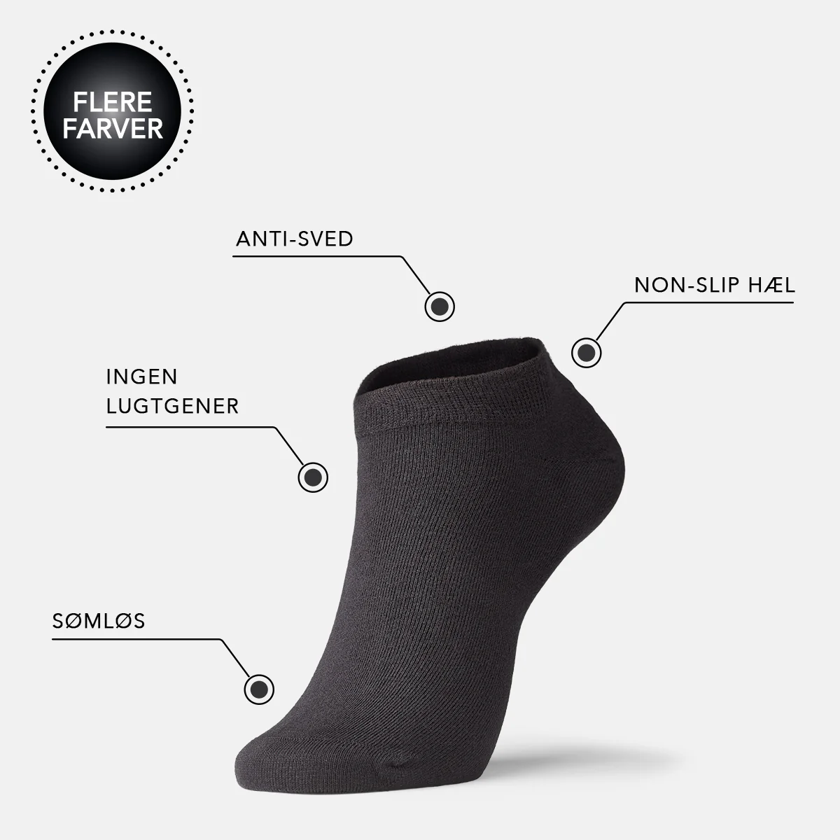 IQ Sox 7pack Bambus Footies (mix farver) - Billede 3