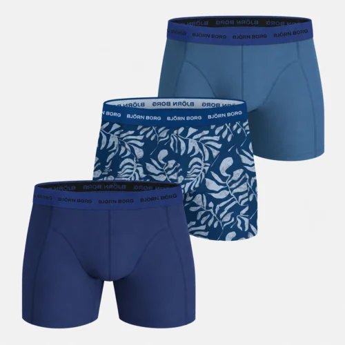 Björn Borg boxershorts 3-pak i blå nuancer med bladprint