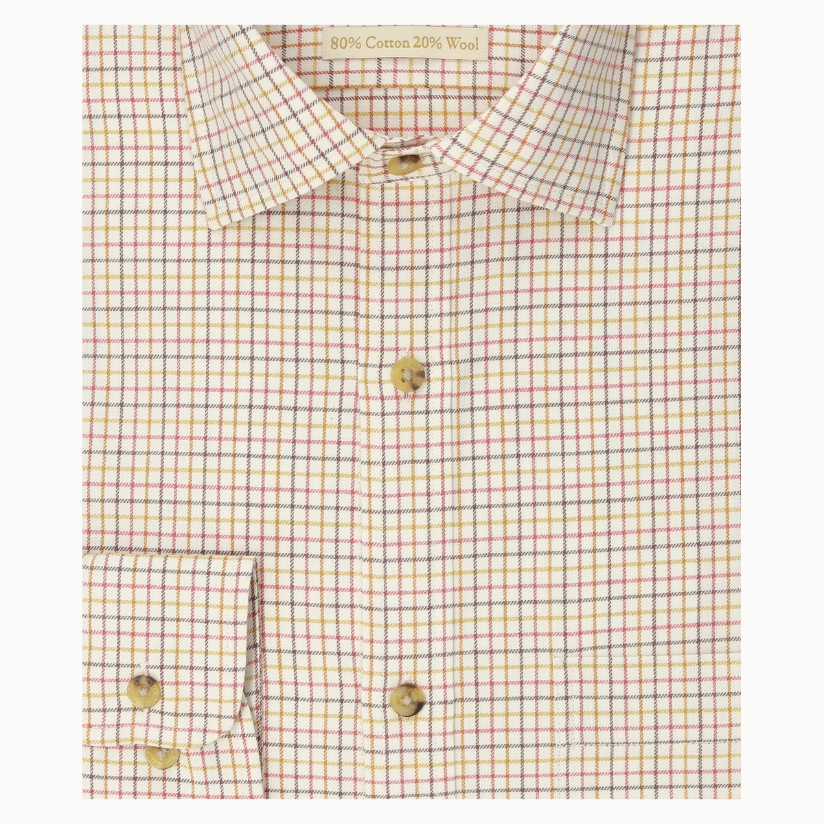 Viyella Mini Tattersall Skjorte i Karrygul Tern – detalje
