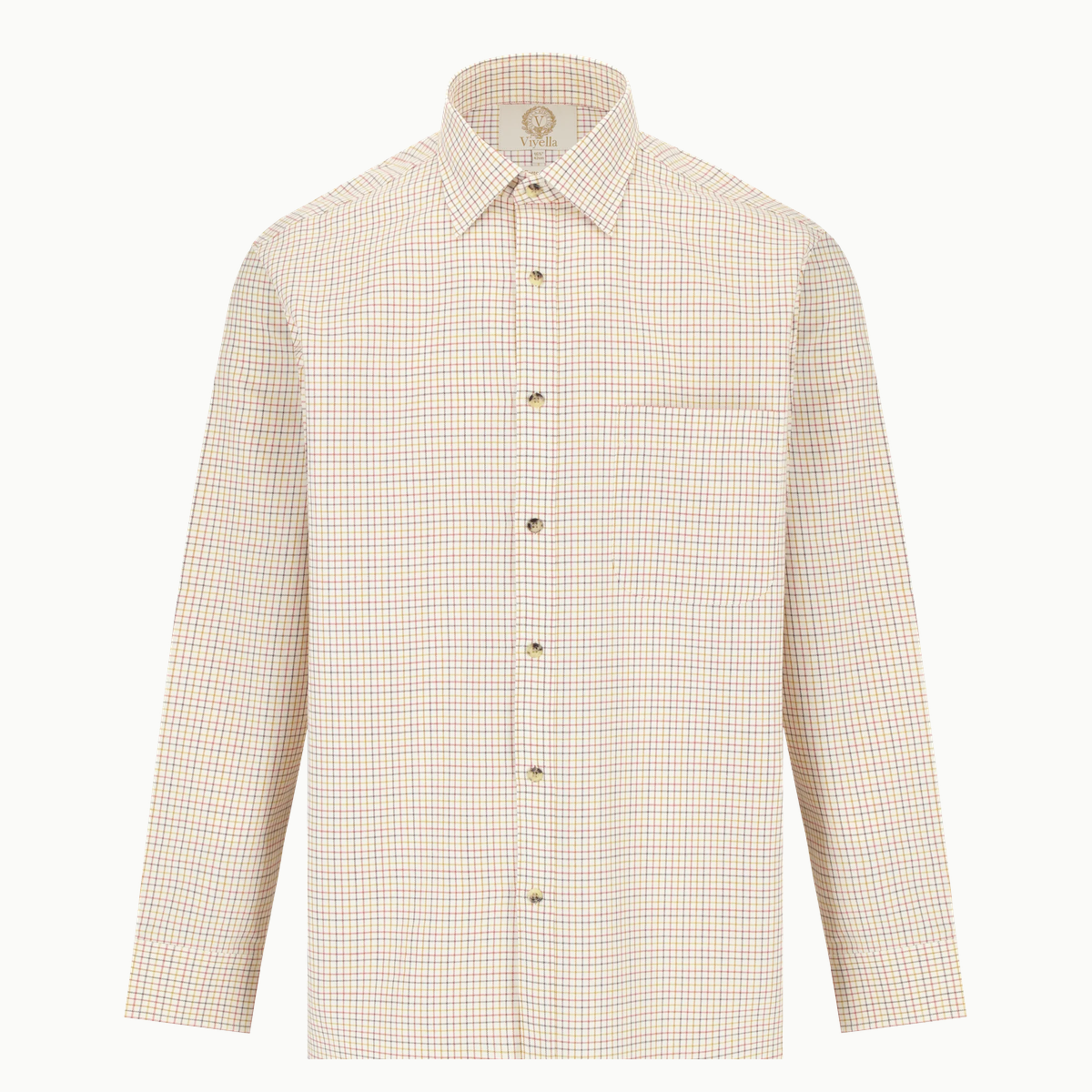 Viyella Mini Tattersall Skjorte i Karrygul Tern – front