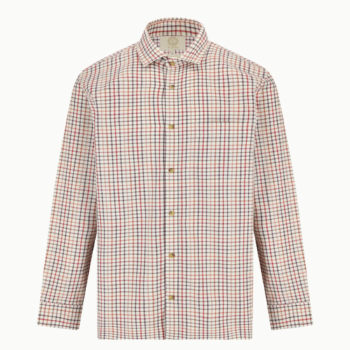 Viyella Tattersall Skjorte i Bordeaux Tern – front